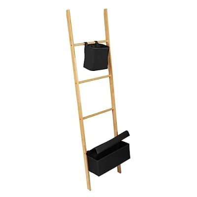Immagine di WENKO Scaletta portasciugamani Ecori con 2 cestini, in bambù, 44 x 170 4 cm