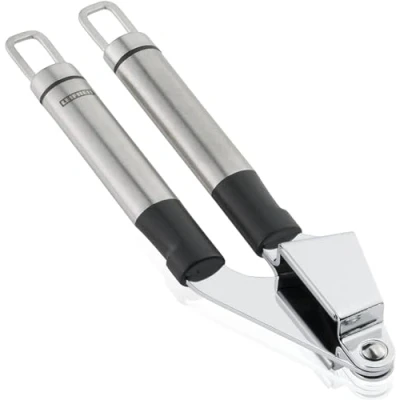 Immagine di Leifheit Garlic Press Wyciskacz do czosnku ProLine, Acciaio Inossidabile, Argento/Nero, 26 x 9.5 8.5 cm