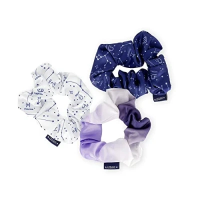 Immagine di Legami Set di 3 Elastici per Capelli, Scrunchies in Raso, morbidi, Ø 11,5 cm, Tema Stars