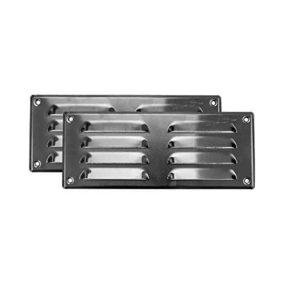 Immagine di Vent Systems 260 x 105 mm in alluminio, 2 pezzi, griglia di ventilazione con per insetti. Applicazioni HVC, riscaldamento e raffreddamento. Copertura interna ed esterna
