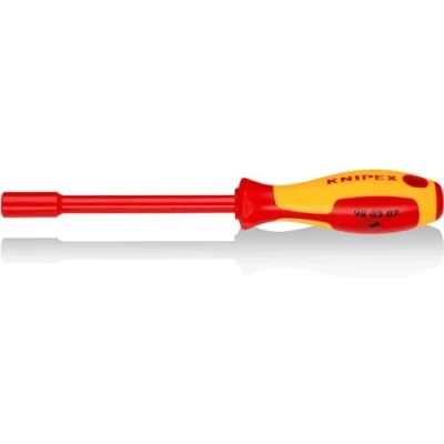 Immagine di Knipex Chiave a Bocca Esagonale con Impugnatura Giraviti Brunita, Isolante, in Materiale Bicomponente, Collaudato Vde 237 Mm 98 03 07