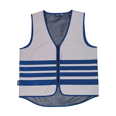 Immagine di Abus, gilet di sicurezza ABUS Lumino Urban Vest, completamente rifrangente per una migliore visibilità notte, adulti, con zip, taglia XXXL