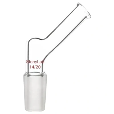 Immagine di stonylab Adattatore in Vetro Angolato, per Versamento di Borosilicato con 14/20 Giunto Interno Standard Liquido Supply da Laboratorio