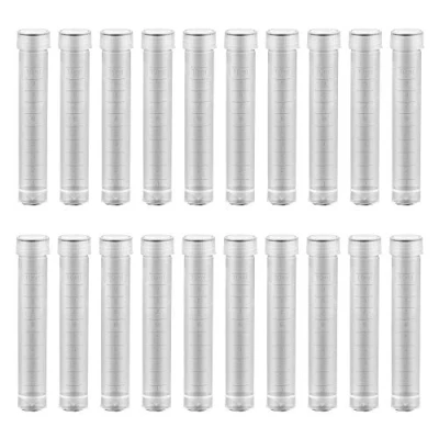 Immagine di HUAZIZ 20 Pezzi Provette Graduate da 10 ml Laboratorio in Plastica Trasparente 10ML con Tappo e Contrassegni Graduati