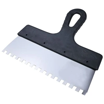 Immagine di AERZETIX C55075 Spatola dentata/pettine per colla 250x8mm mastice/terracotta/giunta piastrelle/muratura/gesso manico in plastica e lama acciaio inossidabile