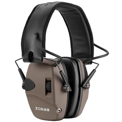 Immagine di ZOHAN 054 cuffie da tiro Elettronico, SNR 27dB, NRR 22dB, Amplificazione Del Suono per La Caccia, Protezione acustica regolabile a cancellazione di rumore