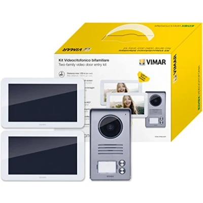 Immagine di Vimar K40916 Kit Videocitofono 7&quot; Touch Screen Bifamiliare Con Alimentatore Multispina, ‎Grigio, 11.36 x 18.88 1.84 cm; 1.88 Kg