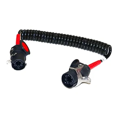 Immagine di Sertplas cavo a spirale 7 poli 24 V ADR ABS/EBS con spine 4 m camion, rimorchio