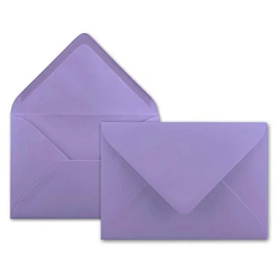 Immagine di Neuser Buste da lettere 80 g/m² in colori vivaci, formato B6, dimensioni 175 x 125 mm, chiusura adesiva inumidire 100 Umschläge Flieder