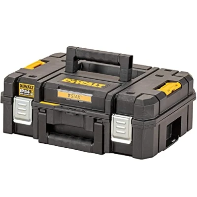 Immagine di DEWALT DWST83345 1,TSTAK II Unità porta elettroutensili, spugna interna pretagliata, cerniere per aggancio laterale, maniglia bi componente, etichetta.