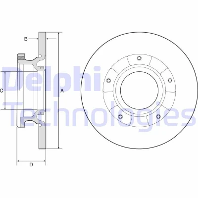 Immagine di DELPHI BG4784C Disco freno 288 16 5 pieno rivestito non trattato senza cuscinetto ruota, con anello sensore ABS FORD: Transit Custom V362 Van