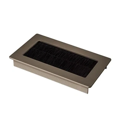 Immagine di SOTECH 1 x passacavo Toledo in alluminio anodizzato look acciaio inox 100 70 mm Dimensioni di montaggio: 90 62 15,3