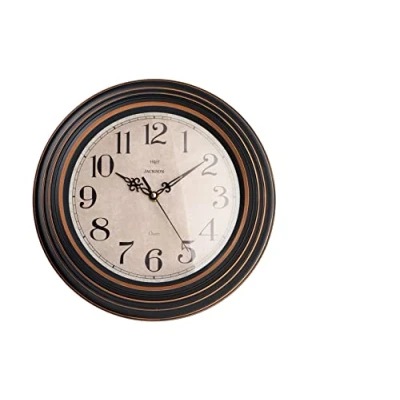 Immagine di H&amp;h orologio parete jackson tondo cm 30 colore nero e rame