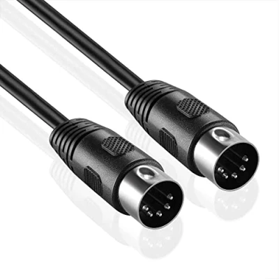 Immagine di Getaria MIDI di 5 pin DIN Plug m Nero, Utilizzato per Cavo Audio Pianoforte Elettronico, Tastiera MIDI, Sintetizzatore, Interfaccia Audio, Sequencer, Pedale Multi Effect