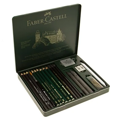 Immagine di Faber Castell 112973 Set di grafite Pitt in astuccio metallo, medio, 19 pezzi