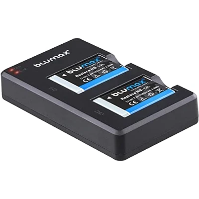 Immagine di Batteria 2X + Caricatore doppio sottile USB per Canon NB 13L NB13L con InfoCHIP! / 1050mAh 3.6V PowerShot SX620 SX720 SX730 SX740 G1 X Mark III G5 G7 G9 e II