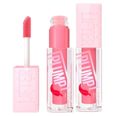 Immagine di Maybelline New York Lifter Plump Lucidalabbra con Peperoncino Effetto Filler Rimpolpante Immediato Applicatore XXL Colore 001 Blush Blaze Set da 2