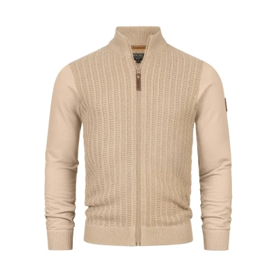 Immagine di Indicode Uomini INCason Cardigan Maglia Aperta con Colletto Alto Irish Cream S