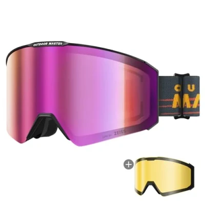 Immagine di OutdoorMaster Falcon occhiali da sci ZEISS, OTG, anti appannamento, lenti intercambiabili magnetiche, neve per uomini e donne, colore orchidea 21%