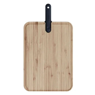 Immagine di Trebonn Artù Integrated Knife Chef Black Edition, Tagliere In Bambù Con Coltello Integrato, 43x24x2.2 cm. Per Le Carni, Scanalatura Il Drenaggio Dei Liquidi