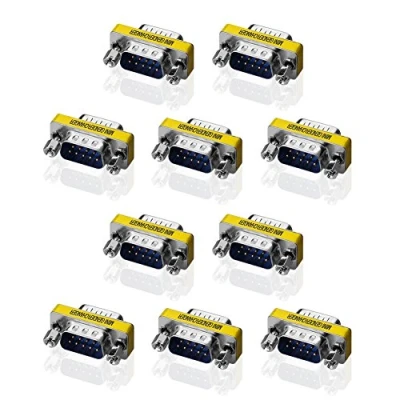 Immagine di 10 X Gender Changer 9 poli connettore seriale RS232 maschio Com D Sub DB9