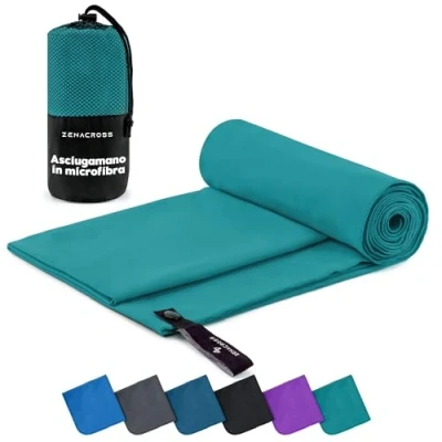 Immagine di Zenacross Asciugamano Palestra Microfibra a Rapida Asciugatura e Versatile Telo Taglie XS 50 x 30 cm Verde Petrolio