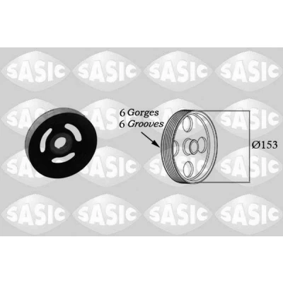 Immagine di SASIC 2150004 Puleggia Albero Motore 153 PEUGEOT: 206 Hatchback, 307 SW, CITROËN: C3 I C4 Grand Picasso, Berlingo II Van