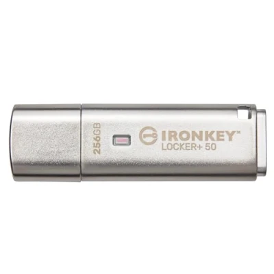 Immagine di Kingston IronKey Locker+ 50 Drive Flash USB XTS AES crittografato per la protezione dei dati con backup USBtoCloud automatico IKLP50/256GB