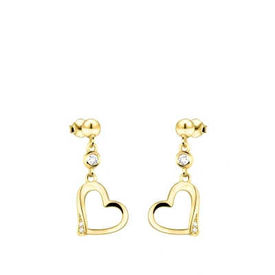 Immagine di SOFIA MILANI Orecchini da Donna in Argento 925 Placcati Oro e con Pietra Zircone Orecchino a Perno Cuore Sfera E2297