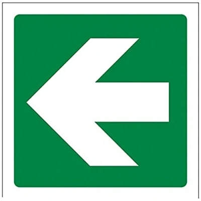 Immagine di vsafety 14016 AF S Fire Exit sign, dritto, Freccia, autoadesiva, quadrato, 100 mm x mm, colore: verde