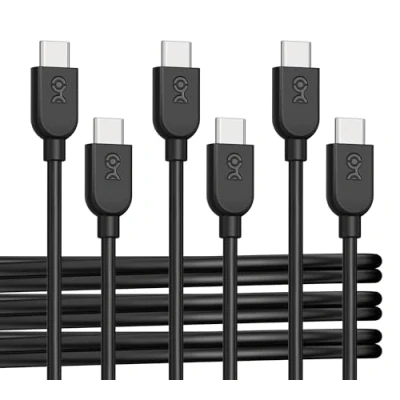 Immagine di Cable Matters Cavo di ricarica USB C in confezione da 3 pezzi 0,3m con Power Delivery 60 W (cavo a C) nero, compatibile iPhone 15/15 Pro/15 Plus, iPad Pro, Samsung Galaxy S23