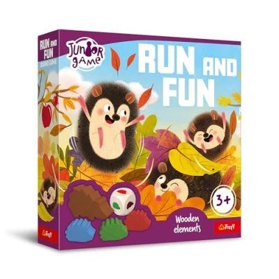 Immagine di Trefl Run and Fun, Junior Game Gioco da Tavolo per Bambini Piccoli, Due Varianti, Ricci in Legno, Elementi Grandi, Illustrazioni Bellissime, Apprendimento Attraverso il