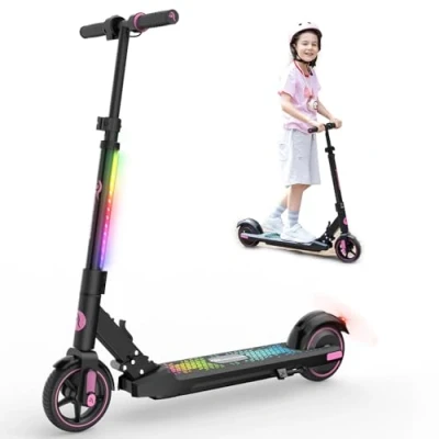Immagine di EVERCROSS EV06C Monopattino Elettrico, 6,5&#039;&#039; Elettrico pieghevole per Bambini dai 6 ai 12 anni, fino a 15 KMH E 8 KM, display LED, luci LED colorate, Scooter Bambine