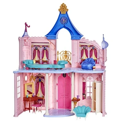 Immagine di Hasbro Disney Princess Frozen Castello (Casa delle Bambole, con 6 Elementi di arredo e 16 Accessori della Linea Principesse Comfy), F09965L0