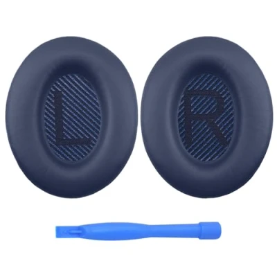 Immagine di Cuscinetti Auricolari di Ricambio per Bose QuietComfort 35 (QC35) / Quiet Comfort II (QC35 II) Cuffie Over ear MMOBIEL Memory Foam e Protein PU blu