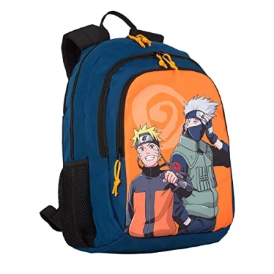 Immagine di Zaino Scuola Naruto Doppio Scomparto e Tasca Frontale Tasche Laterali Interno Foderato con Porta Computer Adattabile a Trolley 19 x 31 42 cm Toybags