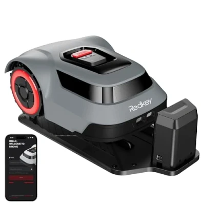 Immagine di Redkey MGC500 Robot Tagliaerba, Rilevamento delle Rotture del Cavo, Angolo di Inclinazione Massimo 24, Piattaforma Taglio Automatica Sollevabile, per Spazi Cortilizi Fino a 500m²