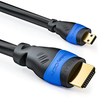 Immagine di deleyCON 3,0m Micro Cavo HDMI Compatibile con 2.0/1.4a Alta Velocità Ethernet (Ultimo Standard) ARC 3D 4K Ultra HD 1080p 2160p Nero