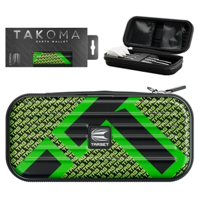 Immagine di Target Darts Takoma Tag Portafoglio, misura regolare, Verde La custodia per freccette contiene 3 Porta protettivo in EVA con tasche interne a doppia chiusura zip