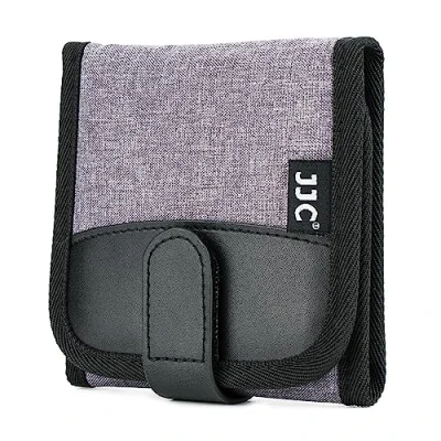 Immagine di JJC Custodia protettiva per filtro obiettivo fotocamera a 3 tasche, filtri fino 82 mm di diametro, in neoprene elastico, con panno microfibra