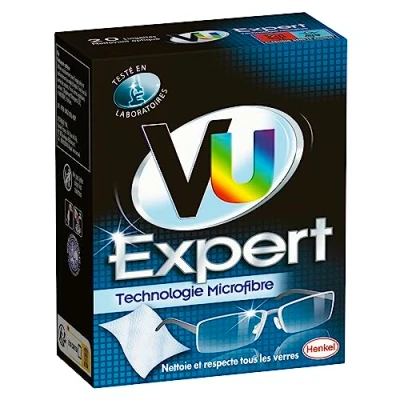 Immagine di VU Expert Detergente ottico per occhiali in microfibra, 20 salviette