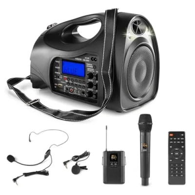 Immagine di Portable speaker Vonyx ST016 draagbare met Bluetooth, mp3 speler en 2 draadloze microfoons 130W