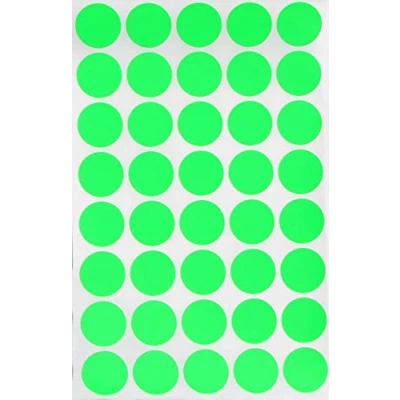 Immagine di Royal Green Bollini Adesivi Rotondi Multiuso Colore Verde Fluorescente 19mm Etichette Colorate Scrivibili da 1,9 cm Confezione 600 Pezzi