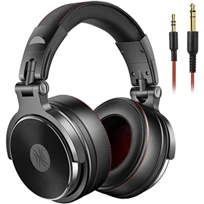 Immagine di OneOdio Cuffie per DJ da Studio Monitoring/Mixing con microfono, fonoisolanti, corpo girevole 90, unità driver 50 mm, cuscini auricolari in pelle sintetica