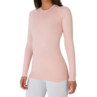 Immagine di TCA SuperThermal Maglia Termica Donna Sportiva Maglietta Manica Lunga Invernale Magliette Termiche Maglie Invernali Intimo Termico Tecnico Sci Intima Quickdry Rosa Chiaro, M