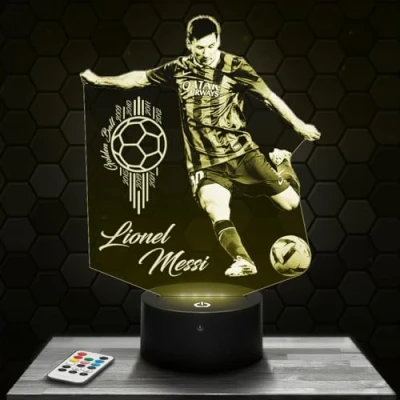 Immagine di Lampada da comodino, Luce notturna tattile L.Messi Giocatore di football illusione 3D LED, idea regalo Natale per ragazzi e ragazze notte bambini o adulti TOP
