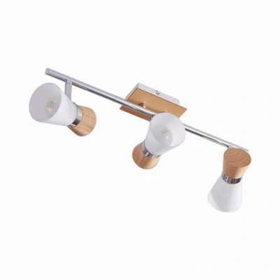 Immagine di Lindby Vivica triplo spot con elementi di legno