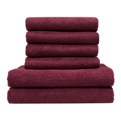 Immagine di ZOLLNER Set di asciugamani 4 da bagno 50x100 cm e 2 teli doccia 70x140 super assorbenti bianco con gancetto lavabili a 60C cotone qualità d&#039;albergo