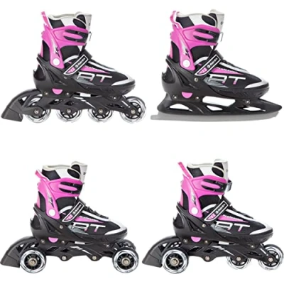 Immagine di 4in1 pattini in linea/triskates/pattini a rotelle/pattini Raven Profession Nero/Rosa regolabile (38 42 (25cm 27,5cm))