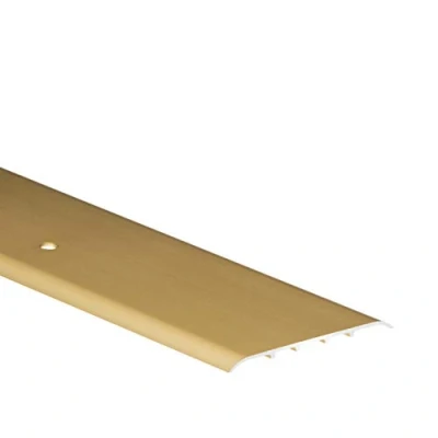 Immagine di Cezar W listello in alluminio Lppos C23 100 per porta, di copertura/soglia, larghezza piana, ovale, foro 80 mm, oro